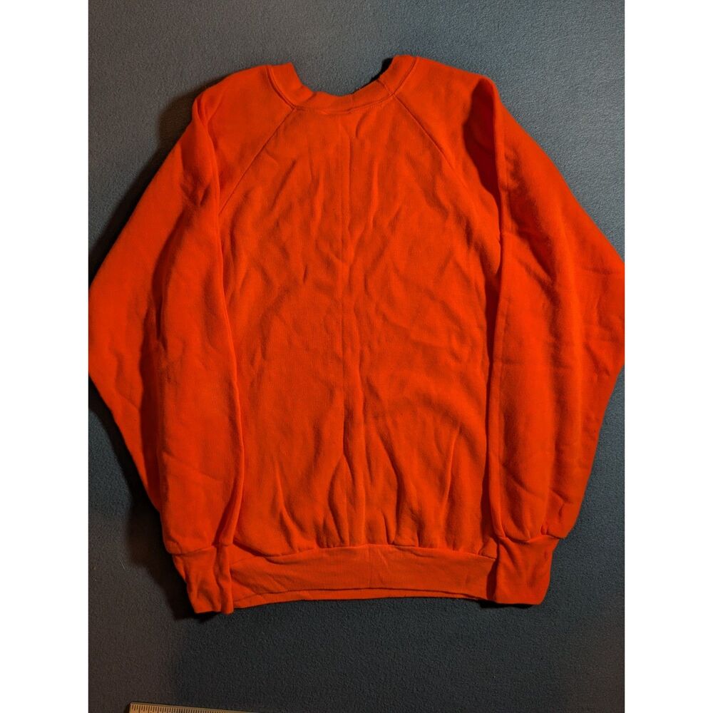 Signal Sports Vintage Orange Raglan Crewneck Sweatshirt USA Made Size L 80s 90s